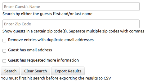 Criteria for Search Criteria for Search