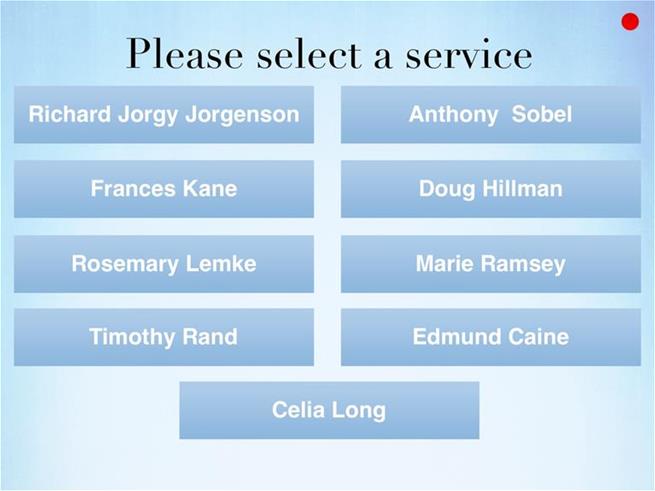 Multiple Services Screen