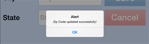 Zip Code Alert Update Successful