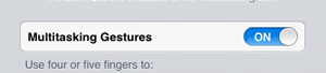 Multitasking gestures ON