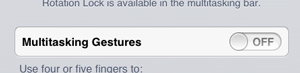 Multitasking Gestures OFF