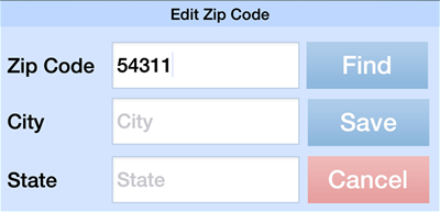 Zip Code Entered