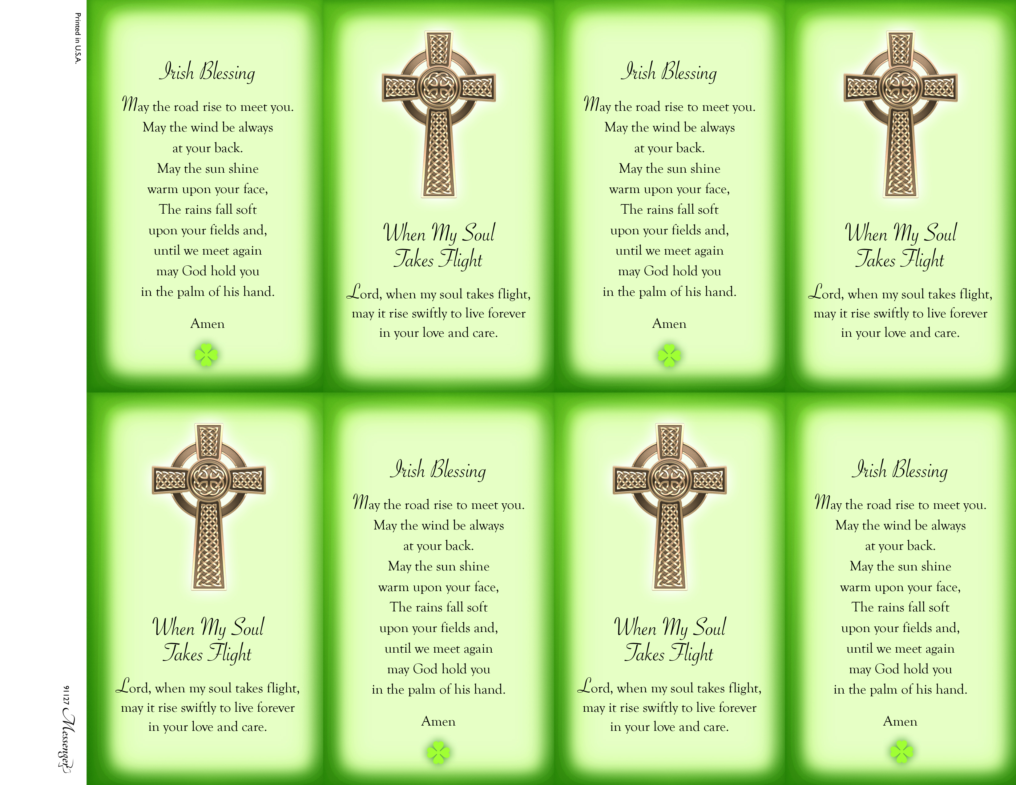 Celtic Cross with Irish Blessing Prayer Card