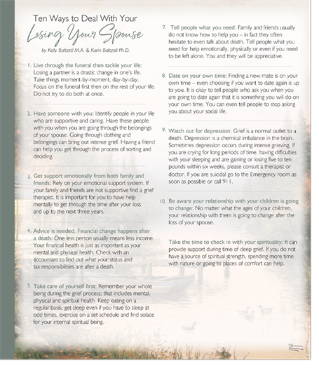 Losing Your Spouse Pamphlet