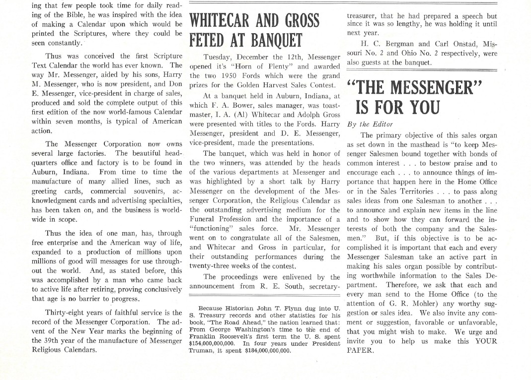 The Messenger Newsletter January 10 1951 - part 2