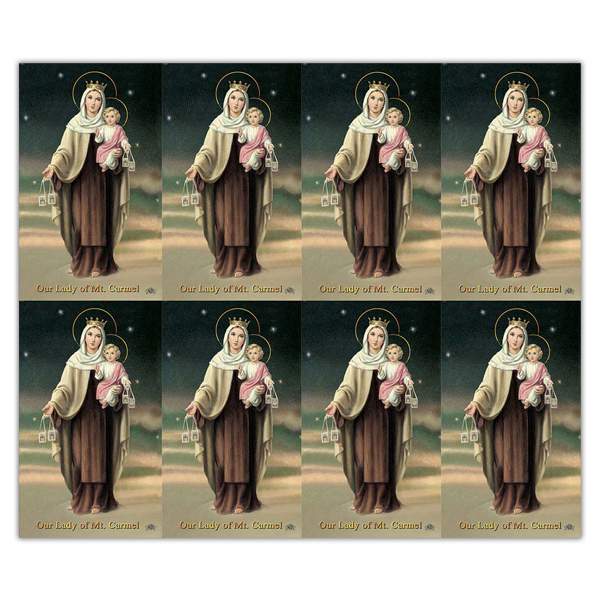 Our Lady of Mt Carmel Prayer Cards